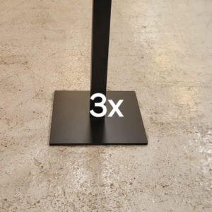 Pedrali inox 4452 nero dining base Black square foot 500x500 & Square stem 730 high