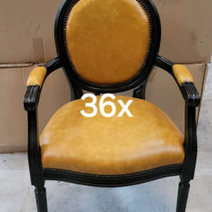 Luigi Armchair, £55 x 25 In Stock Black frame / Butterscotch leather upholstery