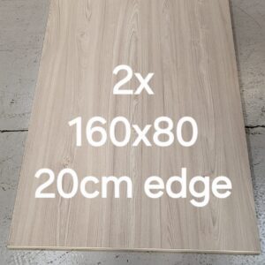 Light grey wood table top 1600 x 800mm 20mm edge