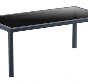 Naples Outdoor Table outdoor (Dark Grey with glass inset top) 1600x800, £59 X 11 In Stock