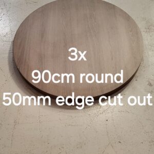 900mm Round Table Top 50mm edge brown