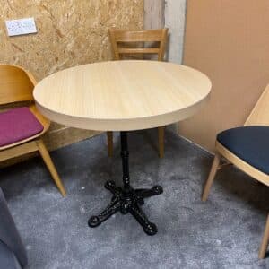 DINING TABLE IN OAK LAMINATE WITH BASE, £85 X 1 In Stock