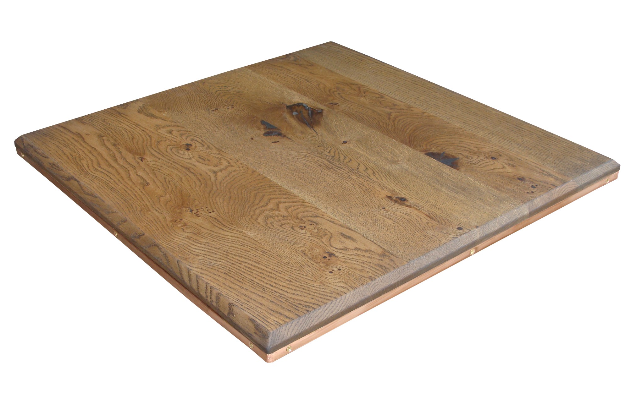 Character Oak Top with copper edge detail