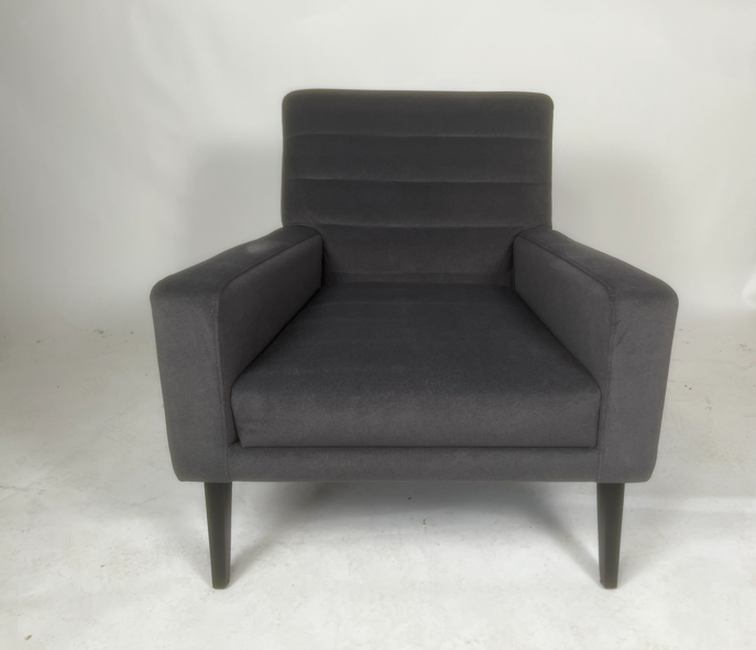 DARK GREY VELVET ARMCHAIR , HARRIET CLEARANCE