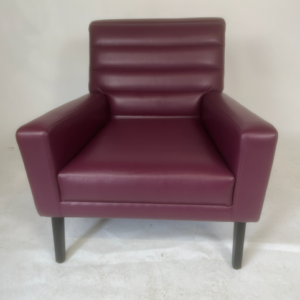 MAROON LEATHER ARMCHAIR X3, HARRIET CLEARANCE