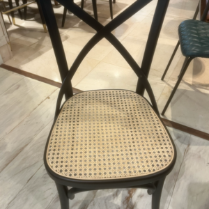 RATTAN DINING CHAIR W BLACK HIGH BACK, £25 X1, SHOWROOM CLEARANCE