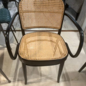 RATTAN DINING CHAIR W BLACK FRAME, £80 X1, SHOWROOM CLEARANCE