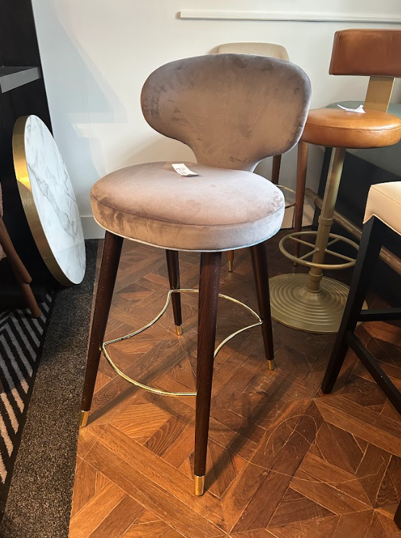 The Ellie Stool in Pink Shell Velour, £100 X1, SHOWROOM CLEARANCE